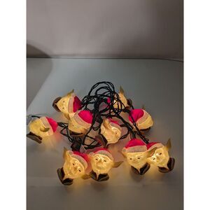 Star‎ Wars Yoda Wearing Santa Hat Christmas 10 Lights Blow Mold String WORKS